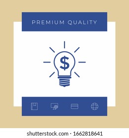Light bulb with dollar symbol business concept. Graphic elements for your design