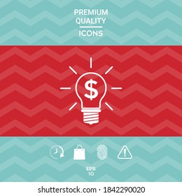 Light bulb with dollar symbol business concept. Graphic elements for your design