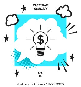 Light bulb with dollar symbol business concept. Graphic elements for your design