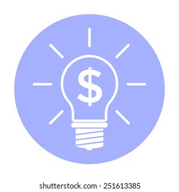 Light bulb with dollar symbol business concept. 