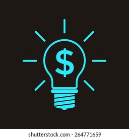 Light bulb with dollar symbol business concept.