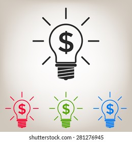Light bulb with dollar symbol business concept