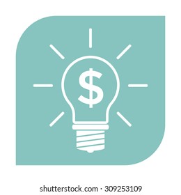 Light bulb with dollar symbol business concept.