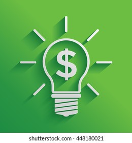 Light bulb with dollar symbol business concept.