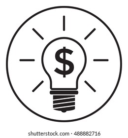 Light bulb with dollar symbol business concept