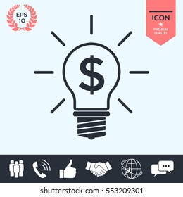Light bulb with dollar symbol business concept