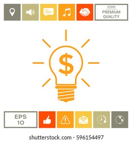 Light bulb with dollar symbol business concept