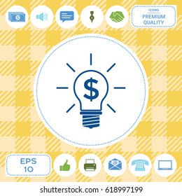 Light bulb with dollar symbol business concept