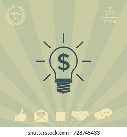 Light bulb with dollar symbol business concept