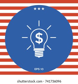 Light bulb with dollar symbol business concept