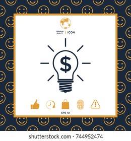 Light bulb with dollar symbol business concept