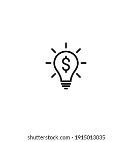 Light Bulb with dollar symbol vector for computer, web and mobile app 