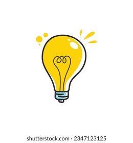 light bulb doodle concept design vector element template web 