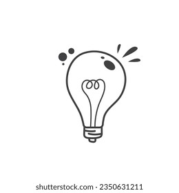 light bulb doodle concept design vector element template web 