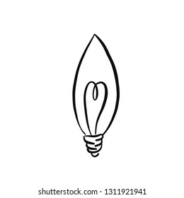 Light bulb doodle icon for logo, poster, banner, printing,  