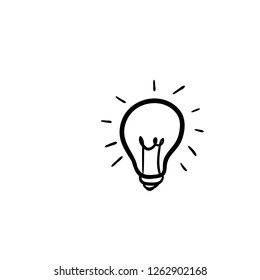 Light Bulb doodle icon vector drawing 