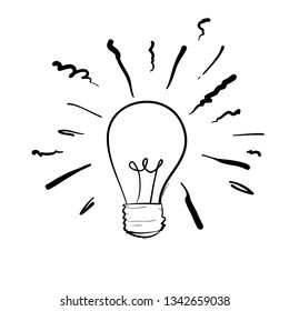 light bulb doodle icon vector
