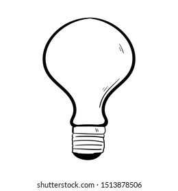 Light Bulb doodle icon vector hand drawing 