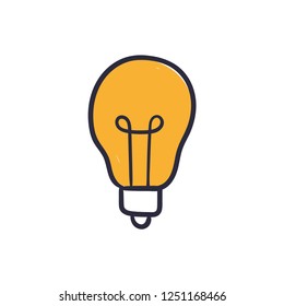 Light bulb doodle, idea concept