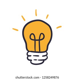 Light bulb doodle, idea concept