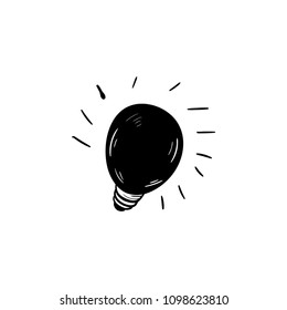 Light Bulb doodle  idea vector icon