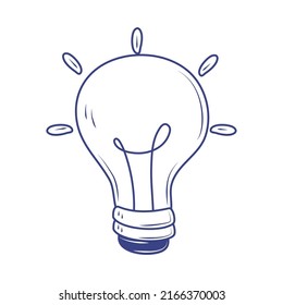 icono aislado del doodle de la bombilla