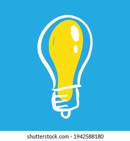 Light bulb doodle sketch. Idea, creativity and solution icon. Hand drawn vector illustration.