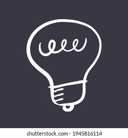 Light bulb doodle sketch. Idea, creativity and solution icon. Hand drawn vector illustration.