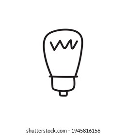 Light bulb doodle sketch. Idea, creativity and solution icon. Hand drawn vector illustration.