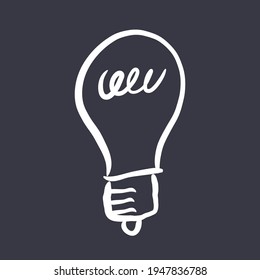 Light bulb doodle sketch. Idea, creativity and solution icon. Hand drawn vector illustration.