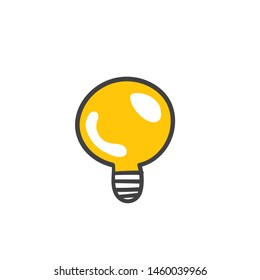 Light bulb doodle, symbol of idea. Lamp sketch.