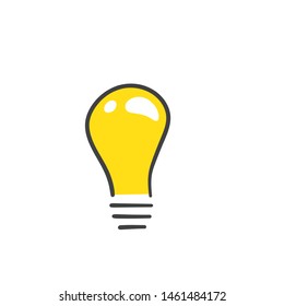 Light bulb doodle, symbol of idea. Lamp sketch.