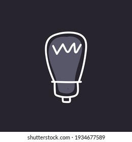 Light bulb doodle. Symbol of idea. Hand drawn vector electric lamp illustration. Sign of solution, creativity and innovation.