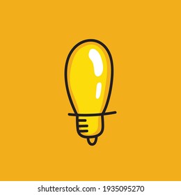 Light bulb doodle. Symbol of idea. Hand drawn vector electric lamp illustration. Sign of solution, creativity and innovation.