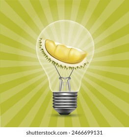 The light bulb drawing is of a durian