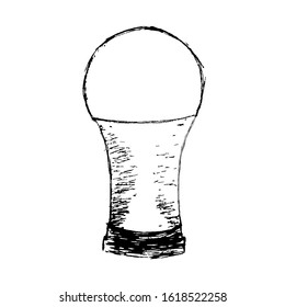 A light bulb drawn by hand on a white background.