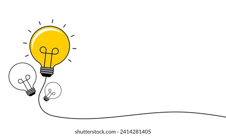 Light bulb drawn on a white background. Idea concept. Very useful background for your design. Vector illustration