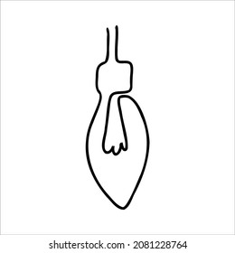 bombilla de luz dibujada con una línea. Bombilla de cartón dibujada con línea negra.
ilustración vectorial aislada en fondo blanco