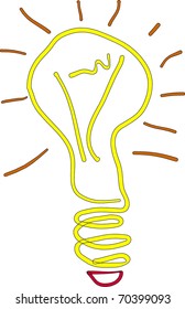 eine Glühbirne, die die Idee des Konzepts symbolisiert
