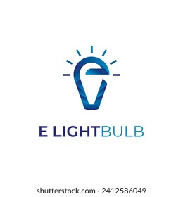 Light bulb E letter logo vector. Simple and modern. Suitable for the technology, education, multimedia, electrical industries and many more.