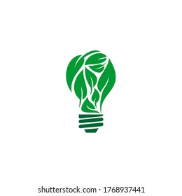 Light bulb eco concept design with leaf vector illustration. good template for electrical design. also Perfect for logo design.