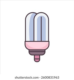 Light Bulb an ECO friendly energy saving, editable vector with soft pastel color.