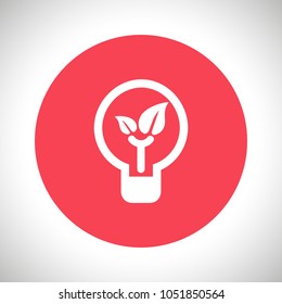 Light Bulb, eco leaf line icon vector