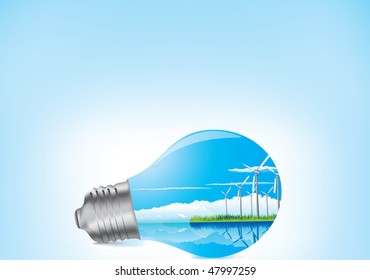 Light bulb ecology concept