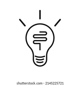 Light bulb editable stroke line icon. Ideas, electricity high quality vector editable outline symbol for UI.