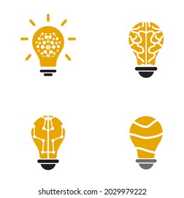 Light bulb electric logo design vector template