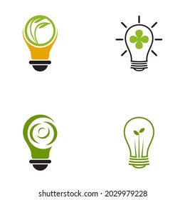 Light bulb electric logo design vector template