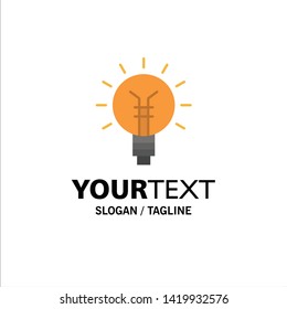 Light bulb, Bulb, Electrical, Idea, Lamp, Light Business Logo Template. Flat Color