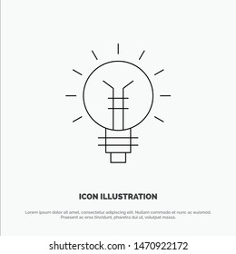 Light bulb, Bulb, Electrical, Idea, Lamp, Light Line Icon Vector. Vector Icon Template background