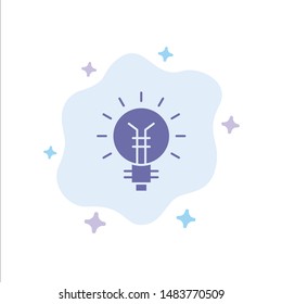 Light bulb, Bulb, Electrical, Idea, Lamp, Light Blue Icon on Abstract Cloud Background